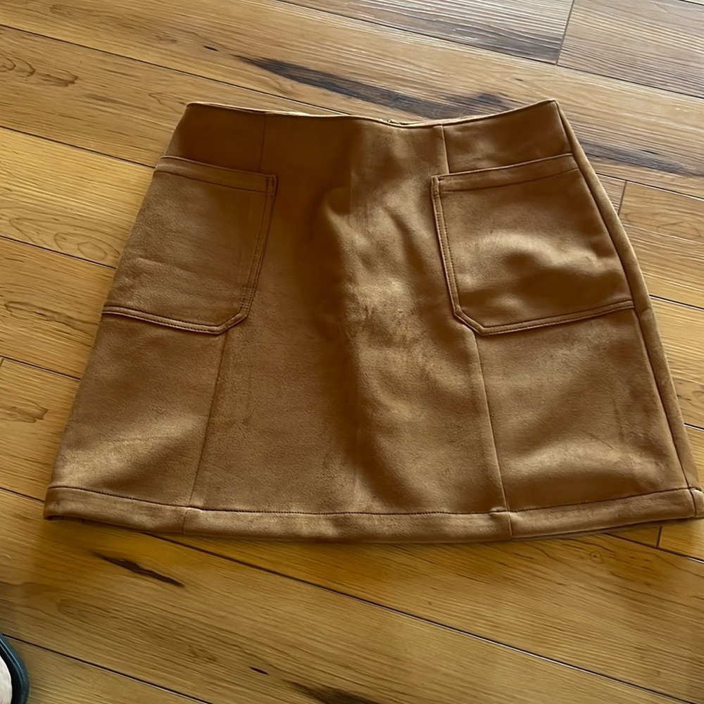 Maurices Camel Brown Mini Skirt with Front Pockets